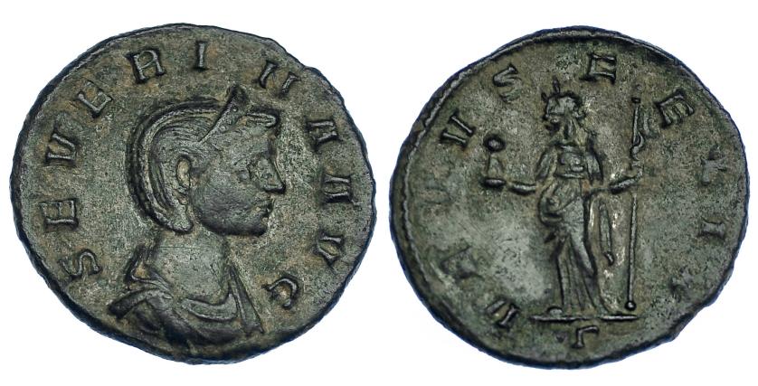 430   -  SEVERINA. Denario de vellón. Roma (270-275). R/ Venus a izq. con figura y cetro; VENVS FELIX, exergo gamma. RIC-6. MBC.
