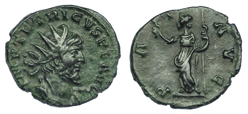 433   -  TÉTRICO I. Antoniniano. Colonia? (272-273). R/ Pax a izq. con rama y cetro; PAX AVG. RIC-100. Pátina verde. MBC.
