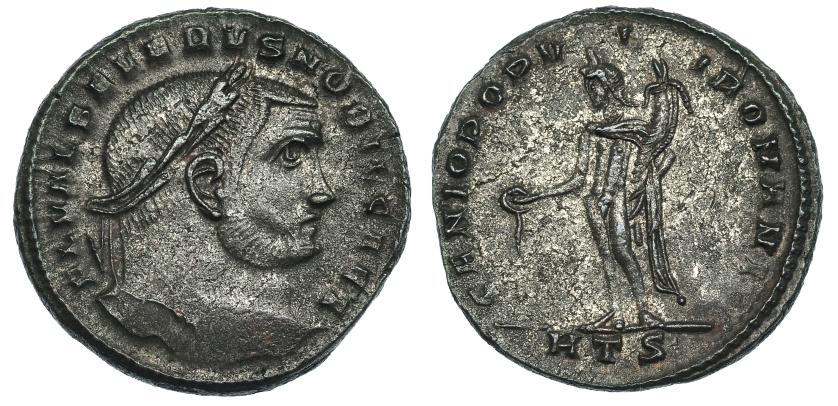 436   -  SEVERO II. Follis. Heraclea (305-306). R/ Genio Populi Romani, oficina S. RIC-26a. R.P.O. EBC-.