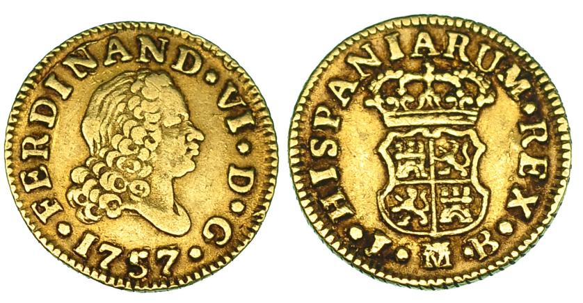 523   -  1/2 escudo. 1757. Madrid. JB. VI-416. MBC.
