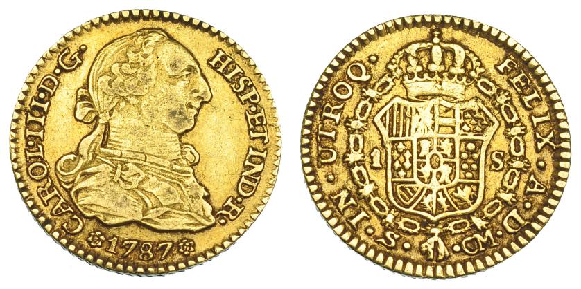 529   -  1 escudo. 1787. Sevilla. CM. VI-1251. MBC.