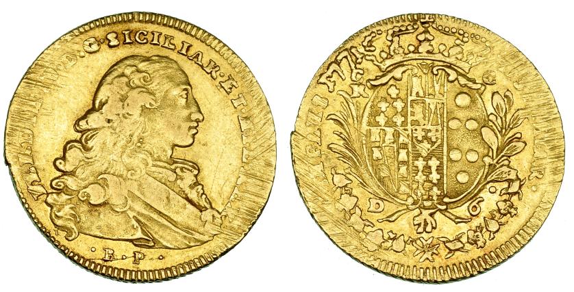 551   -  Fernando IV de Sicilia (infante de España). 6 ducados. 1771. CR/C. Rayas de ajuste. MBC+.