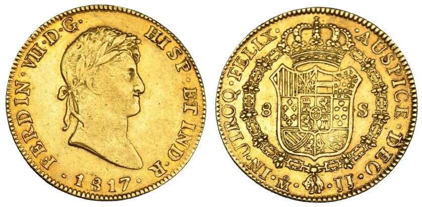 595   -  8 escudos. 1817. México. JJ. VI-1491. MBC+.