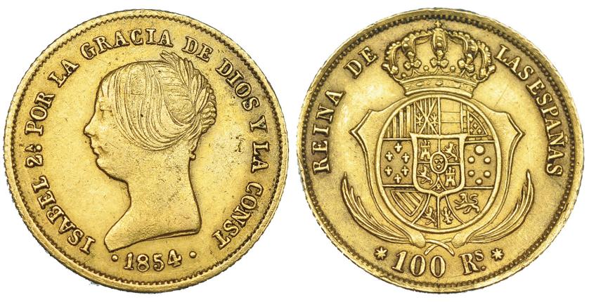 618   -  100 reales. 1854. Sevilla. VI-654. MBC.