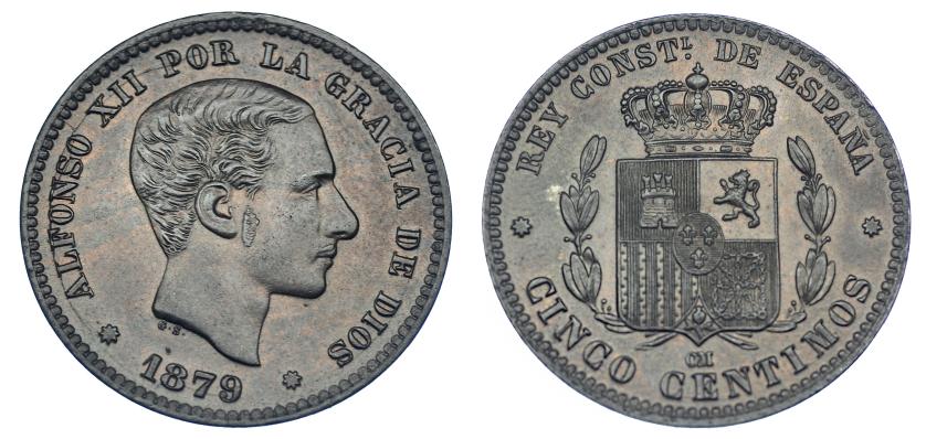 639   -  5 céntimos. 1879. Barcelona. OM. VII-44. EBC.