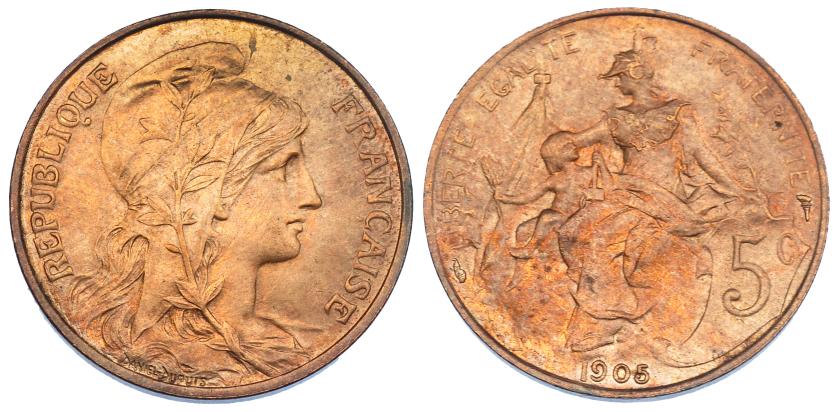 718   -  FRANCIA. 5 cent. 1905. KM-842. B.O. SC.