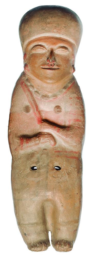 2095   -  PREHISPÁNICO. Figura antropomorfa. Cultura Moché (500 a.C.-500 d.C.). Cerámica. Altura 37,8 cm. Se adjunta prueba de termoluminiscencia.