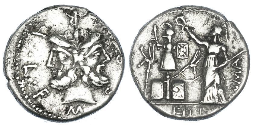 3014   -  FURIA. Denario. Roma (119 a.C.). CRAW-281.1. FFC-730. Oxidaciones. MBC.