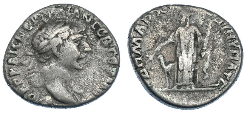 3037   -  TRAJANO. Arabia. Dracma (112 d.C.). R/ Arabia en camello a sus pies. Ley. griega. RPC-III, 4073. BC+.
