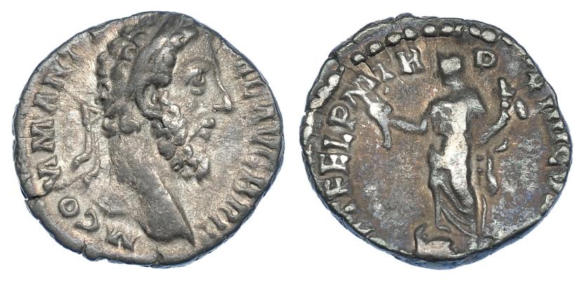 3054   -  CÓMODO. Denario. Roma (188-189). R/ Fortuna a izq. con pie sobre proa con caduceo y doble cornucopia. RIC-172. MBC-/BC+.