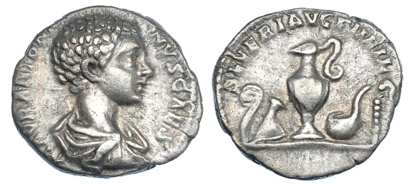 3060   -  CARACALLA. Denario. Roma (¿196?). R/ Instrumentos sacerdotales; SEVERI AVG PII FIL. RIC-4. MBC.