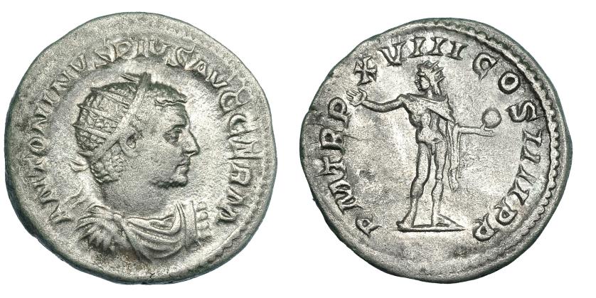 3061   -  CARACALLA. Antoniniano. Roma (215). R/ Sol; TR P XVIII. RIC 264.c. MBC-.