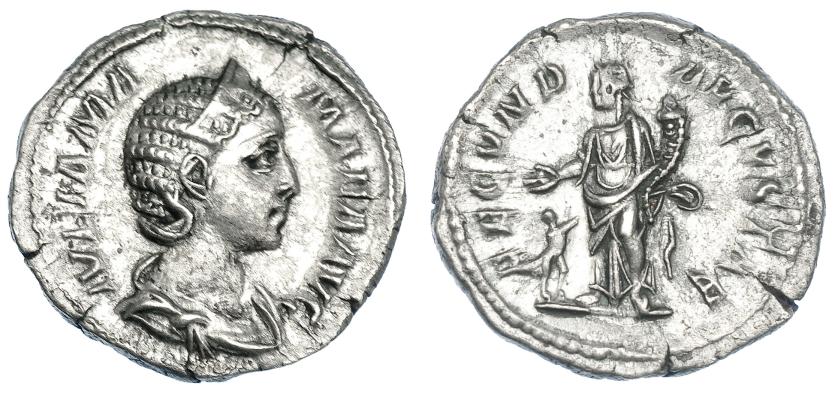 3067   -  JULIA MAMEA. Denario. Roma (222-235). R/ Fecunditas a izq.; FECVND-AVGVSTAE. RIC-331. MBC.