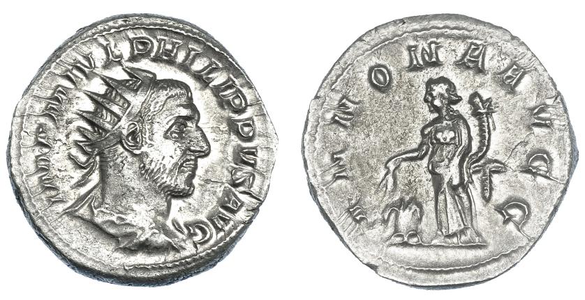 3080   -  FILIPO EL ÁRABE. Antoniniano. Roma (244-247). R/ Annona; ANNONA AVG. RIC-28c. EBC-.