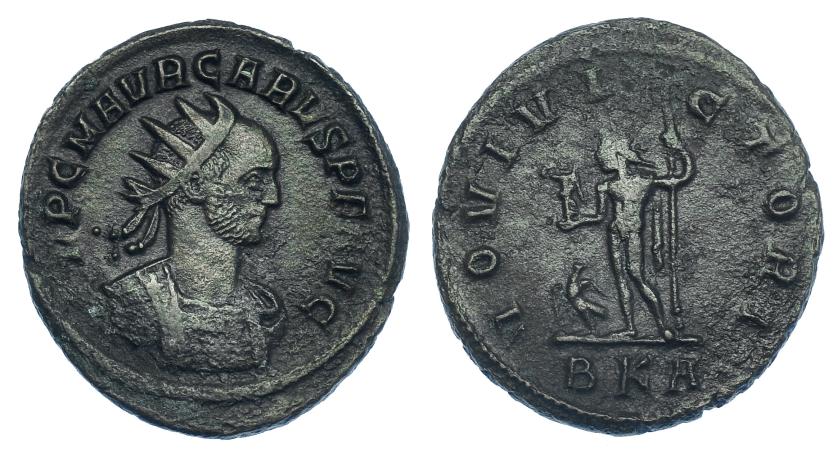 3095   -  CARO. Antoniniano. Roma (282). R/ Júpiter a izq.; IOVI VICTORI, en exergo BKA. RIC-38. Oxidaciones. MBC.