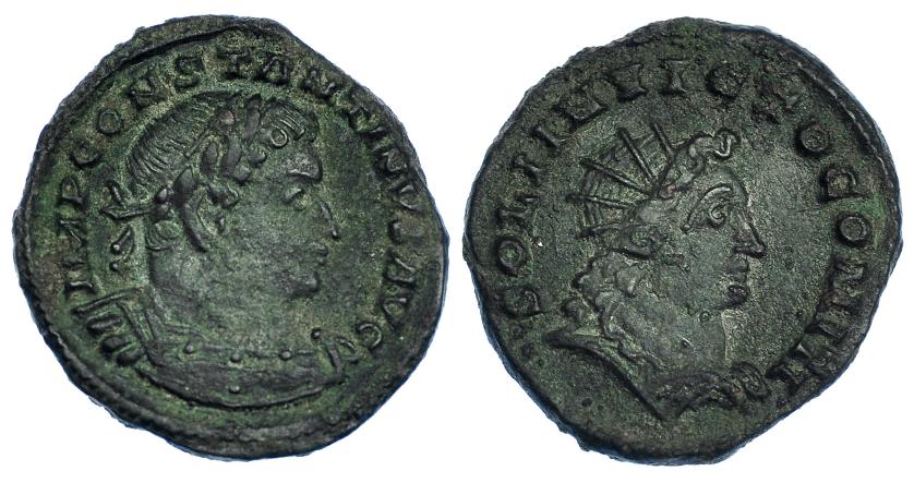 3102   -  CONSTANTINO I. Follis. Treveris (310-313). R/ Busto del sol a der.; SOLI INVICTO COMITI. RIC-890. MBC-/MBC.