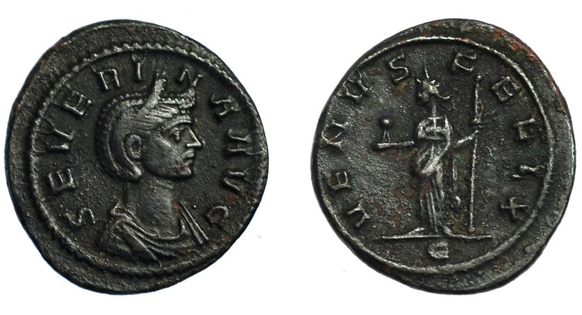 273   -  SEVERINA. Antoniniano. Roma (270-275). R/ Venus a izq.  con cetro y figura; VENVS FELIX. VE 2,50 g. 20 mm. RIC-6. MBC.
