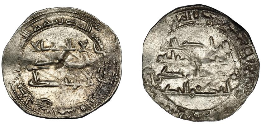 359   -  EMIRATO INDEPENDIENTE. Muhammad I. Dirham. Al-Andalus. 245 H. AR 2,64 g. 27 mm. Leves oxidaciones. V-253. MBC.