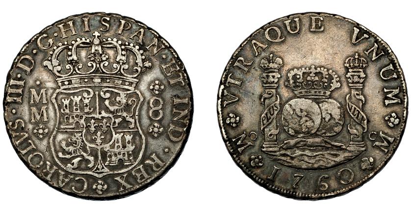 510   -  CARLOS III. 8 reales. 1760. México. MM. VI-916. MBC.