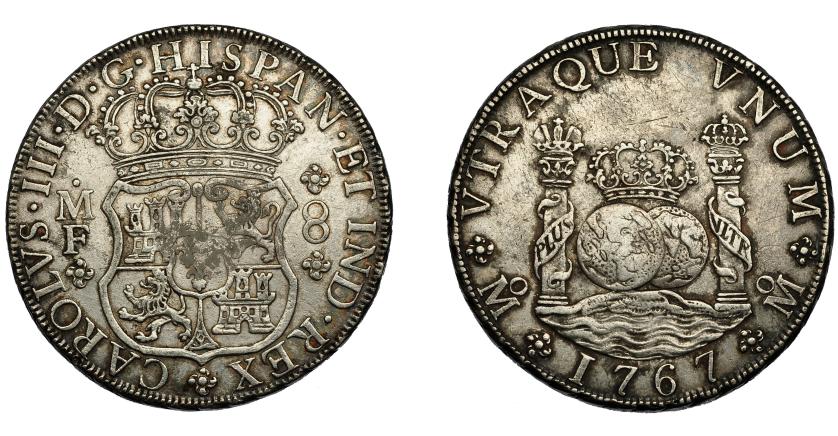514   -  CARLOS III. 8 reales. 1767. México. MF. VI-925. MBC.