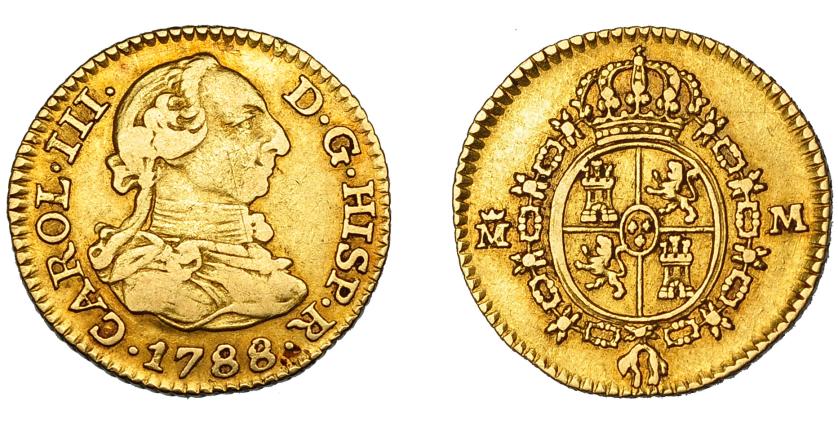 524   -  CARLOS III. 1/2 escudo. 1788. Madrid. M. VI-1068. MBC-/MBC.