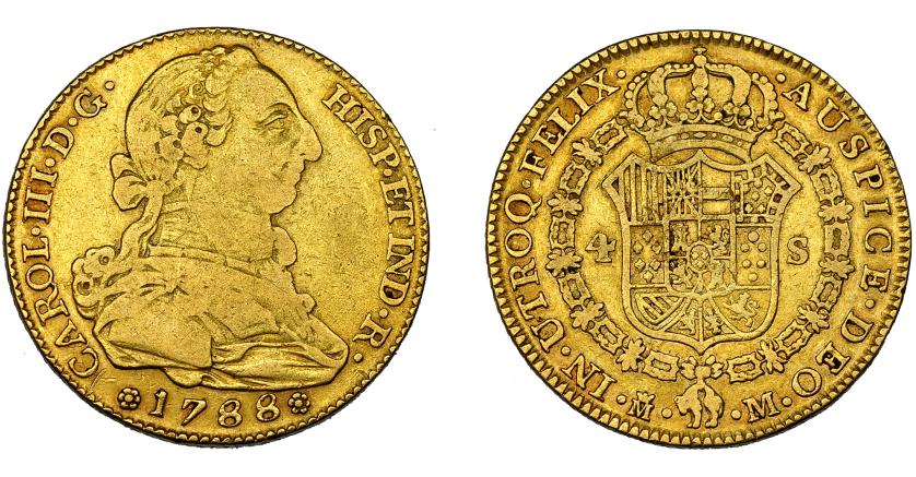 540   -  CARLOS III. 4 escudos. 1788. Madrid. M. VI-1472. MBC-.