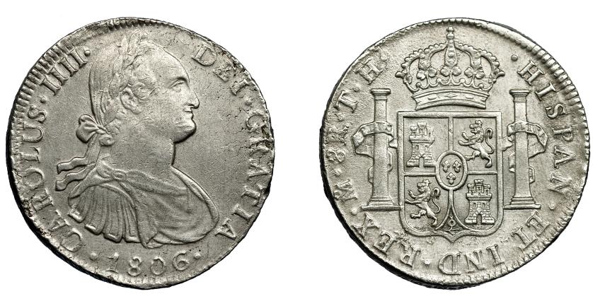 553   -  CARLOS IV. 8 reales. 1804. México. TH. VI-802. Pequeñas marcas. MBC+/EBC-.