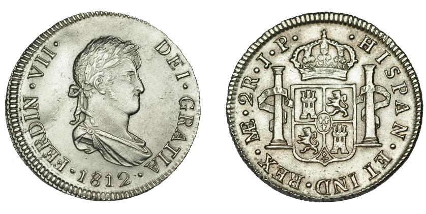 576   -  FERNANDO VII. 2 reales. 1812. Lima. JP. VI-672. EBC-/MBC+. Leve doble acuñación en anv. EBC-/MBC+.
