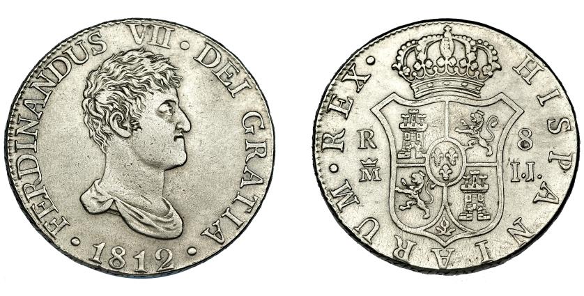 582   -  FERNANDO VII. 8 reales. 1812. Madrid. IJ. VI-1060. MBC. Muy escasa.