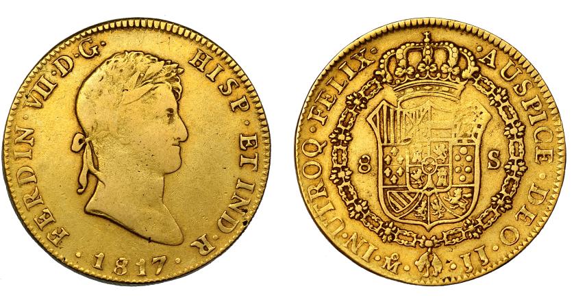 598   -  FERNANDO VII. 8 escudos. 1817. México. JJ. VI-1491. MBC-.