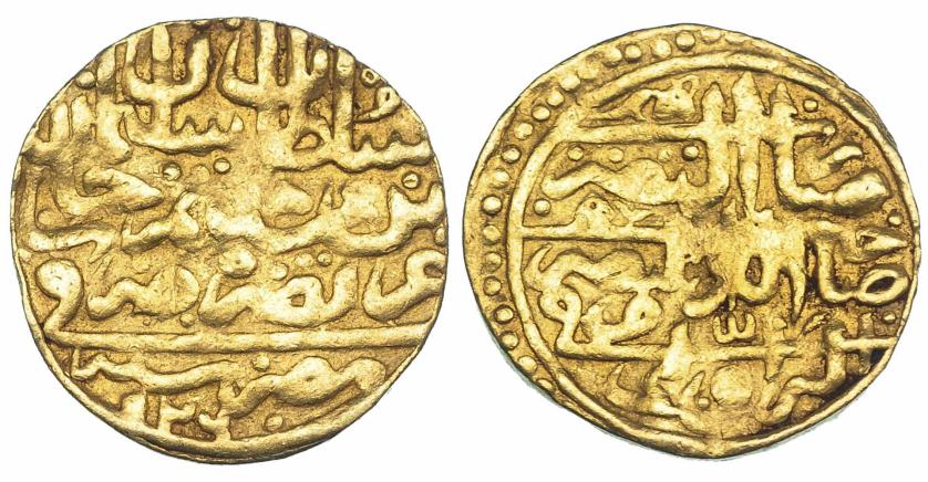 654   -  IMPERIO OTOMANO. Dinar. Suleimán I. Misr. 926 H. AU 3,45 g. 20 mm. Mitchiner-1253. MBC-. 
