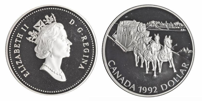 671   -  CANADÁ. 1 dólar. 1992. KM-210. Prueba.