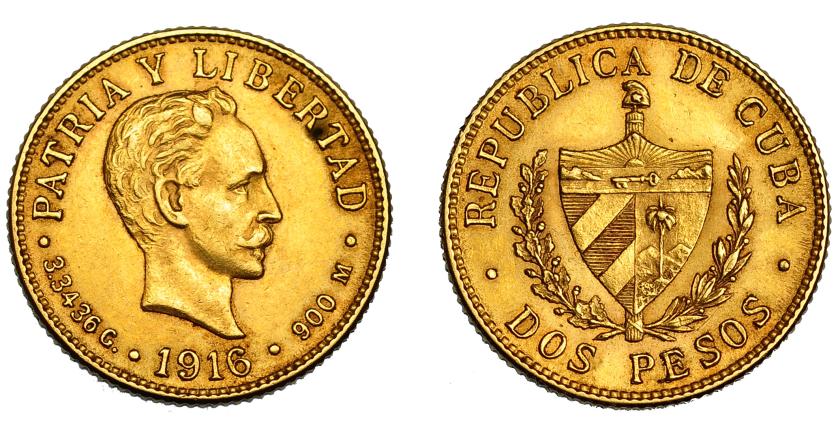 682   -  CUBA. 2 pesos. 1916.  KM-17.  MBC+.