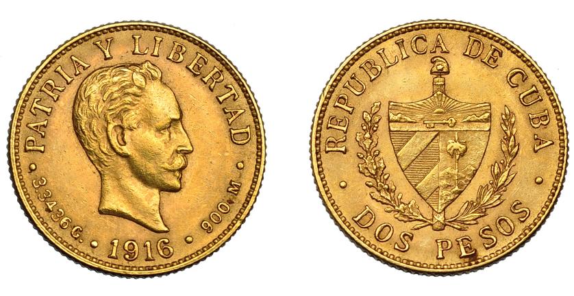 684   -  CUBA. 2 pesos. 1916. KM-17. EBC-.
