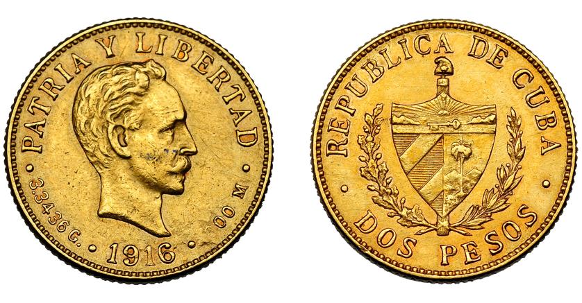 686   -  CUBA. 2 pesos. 1916. KM-17. MBC+.