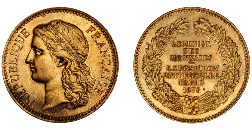 693   -  FRANCIA. Medalla. Exposición Universal de París. 1878. EBC+.