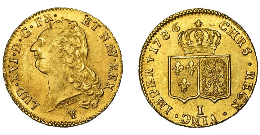 695   -  FRANCIA. 2 luises de oro. 1786. Limoges. I. KM-592.7. Rayitas de ajuste. MBC+/EBC.