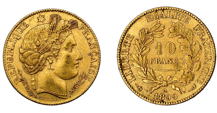 698   -  FRANCIA. 10 francos. 1899-A. KM-830. MBC+.