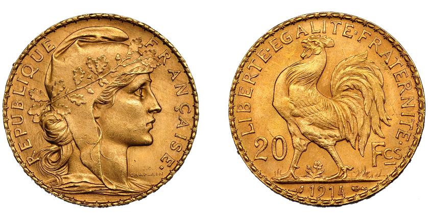 710   -  FRANCIA. 20 francos. 1914. III República. KM-857. FR-596a. SC.