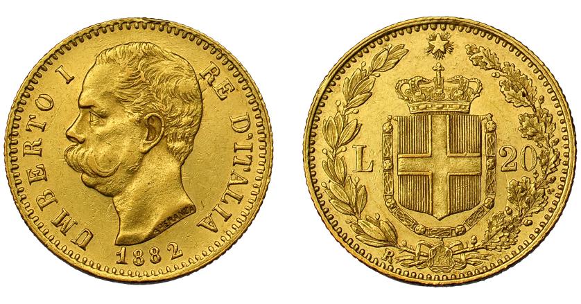 730   -  ITALIA. 20 liras. 1882-R. KM-21. EBC-/EBC.