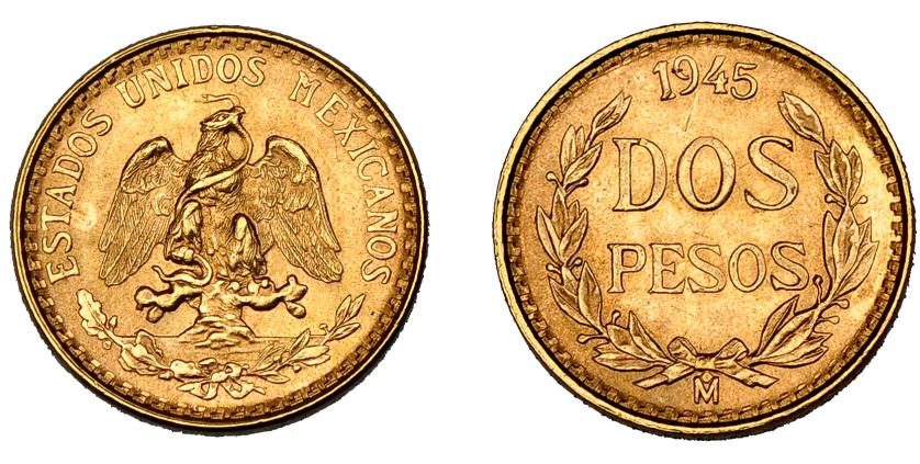 732   -  MÉXICO. 2 pesos. 1945. KM-461. FR-170 R. SC.
