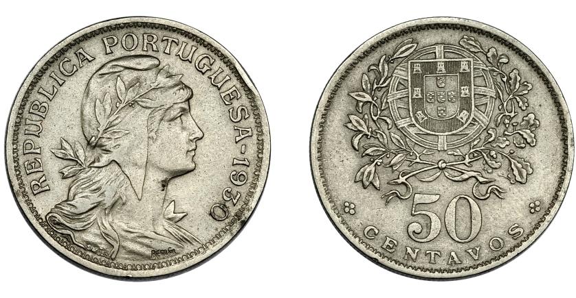 739   -  PORTUGAL. 50 centavos. 1930. KM-577. GO-20.04. EBC-.