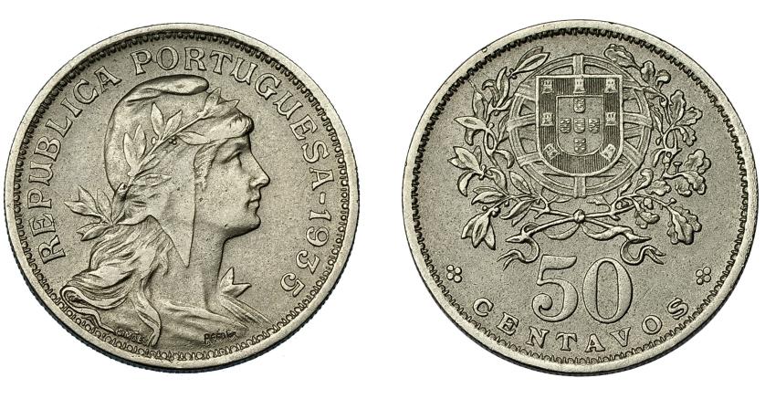 740   -  PORTUGAL. 50 centavos. 1935. KM-577. GO-20.06. EBC-.