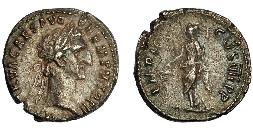 105   -  NERVA. Denario. Roma (98 d.C.). R/ Libertas a izq. con pileus y cetro; IMP II COS IIII P P. Ar 3,33 g. 18 mm. RIC-43. MBC. Venta privada en La Lonja del Almidón. Conserva sobre original.