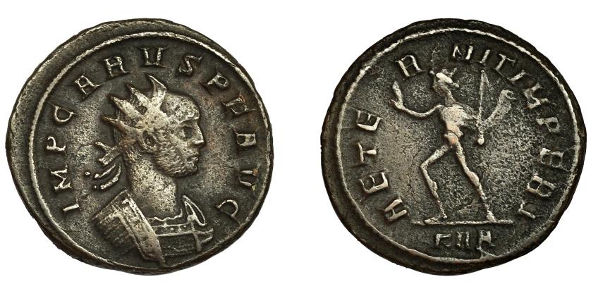 203   -  CARO. Antoniniano. Roma (283). R/ Sol a izq.; AETERNIT IMPERI, en exergo KAA. VE 3,55 g. 21,3 mm. RIC-36. MBC-.