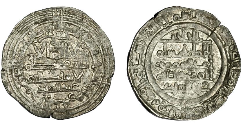 2350   -  ACUÑACIONES HISPANO-ÁRABES. CALIFATO. Hisam II. Dirham. Al-Andalus. 393 H. AR 3,39 g. 23,5 mm. V-577. Fina grieta. MBC.