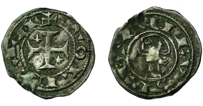 2359   -  REINOS DE CASTILLA Y LEÓN. ALFONSO I DE ARAGÓN (en Castilla). Meaja-óbolo. Toledo. VE 0,39 g. 13 mm. III-24. BMM-41.  Vanos. MBC.