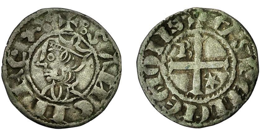 2363   -  REINO DE CASTILLA Y LEÓN. SANCHO IV. Meaja coronada. Burgos. VE 0,86 g. 16,2 mm. III-308. BMM-440. MBC.