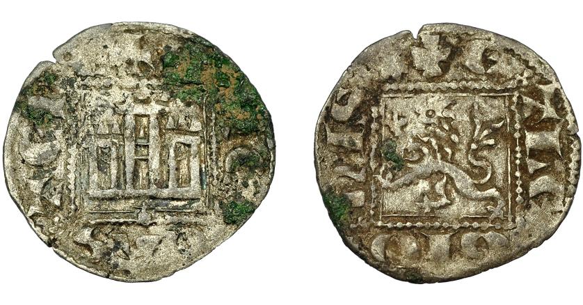2368 - REINO DE CASTILLA Y LEÓN. ALFONSO XI. Novén. Coruña. VE 0,71 g. 17,7 mm. III-356. BMM-484.2. Venera moderna en ley. Oxidaciones. MBC.