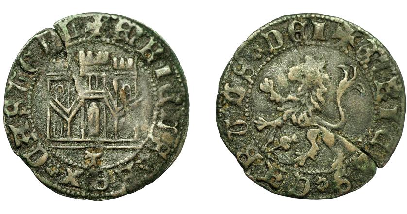 2406 - REINO DE CASTILLA Y LEÓN. ENRIQUE IV. Maravedí. Toledo. VE 2,41 g. 25,7 mm. III-807. BMM-975. Fina grieta. MBC.